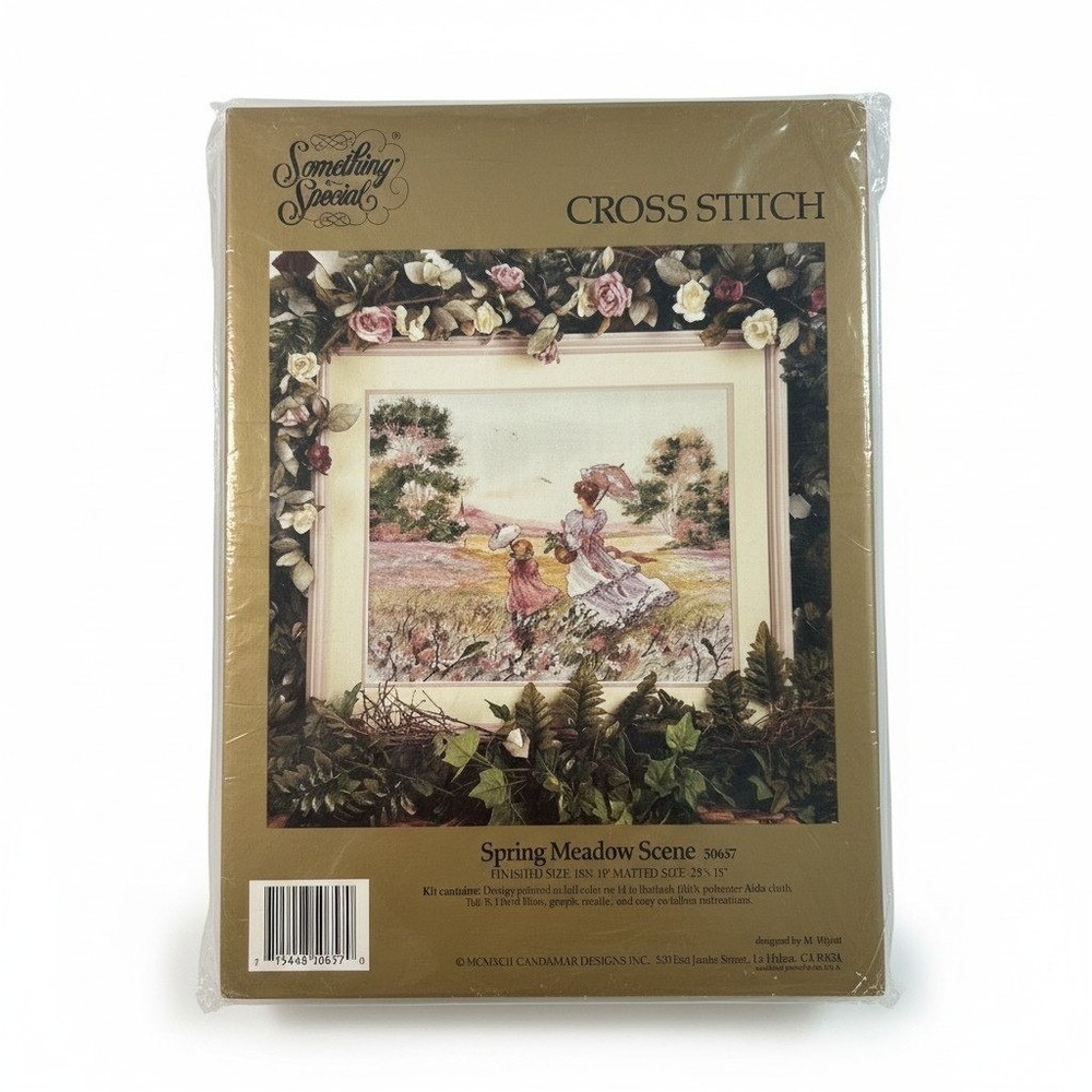Candamar Something Special Spring Meadow Scene Cross Stitch Kit 50657 1992 Wyatt